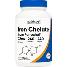 Nutricost Iron Chelate From Ferrochel®, 36 Mg, 240 Capsules