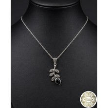 Siyah İnci Oltutaşı oltutaşı pamuk gümüş kolye sk00020