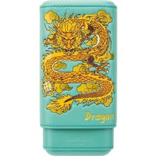 Lubinski Special Edt. Elegant Dragon Gerçek Deri 3 Lü  Puro Kılıfı Turkuaz YJA-50021-BL