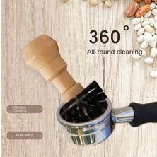 Vestron Espresso Kahve Makinesi Premium Ahşap Saplı Yuvarlak Kahve Tamper Temizleme Fırçası 360 Vct