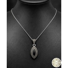 Siyah İnci Oltutaşı oltutaşı ay ışığı gümüş kolye sk00012