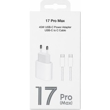 45W Usb-C Adaptör Type-C To Type-C Kablo IPHONE 17 Pro Max Şarj Seti