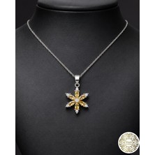 925 Ayar Gümüş Sarı Lotus Kadın Kolye SK00045