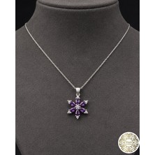 925 Ayar Gümüş Mor Lotus Kadın Kolye SK00048