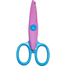 Lınea Şekilli Kesen Çift Renkli Okul Makası ( Mavi-Pembe )