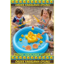 Oyuncak Sahili Ördek Yakalama Oyunu 13 Parça Manyetik Olta Anne Bebek Ördek Su Havuzlu Banyo Eğitici Tutma Ördekleri Yakala