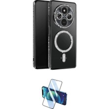Marsilyan™- Redmi 14C Kılıf Zirve Doku Prime - Siyah 3D Antistatik Cam Ekran Koruyucu