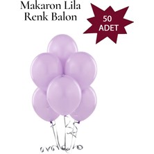 Lotus Party Makaron Lila Balon - 50 Adet Bebe Lila Balon