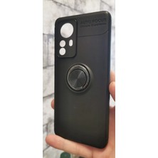 Vendas Ucuzluk Çadırı Xiaomi Mi 12 Uyumlu Yüzüklü Silikon Kılıf - Siyah