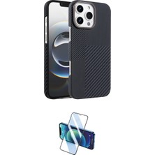 Marsilyan™- iPhone 16 Pro Kılıf Doruk Serisi - Siyah 3D Antistatik Cam Ekran Koruyucu