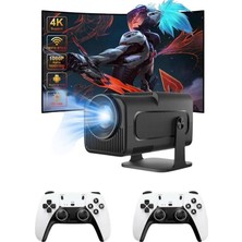 Çift Kollu Game Box Projeksiyon Cihazı Kumandalı Android Tv Dahili Hoparlör - TOPRAK8397-4982