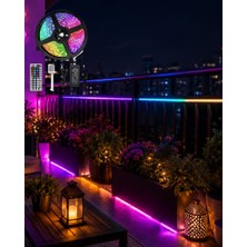 LED Strip Rgb 5 Metre Çok Renkli Kumandalı Şerit LED Işık Seti - TOPRAK8659-7393