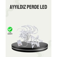 Prizli Yıldız Ay Perde LED Işık Ev ve Organizasyon Dekoru - TOPRAK9804-1131