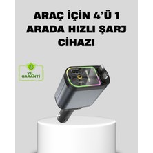 Araç Şarj Cihazı 66W 4 Portlu Hızlı Şarj ve LED Işıklı - TOPRAK5336-7767