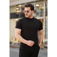 Efnaz Style Erkek Ince Çizgi Dokulu Kısa Kollu T-Shirt