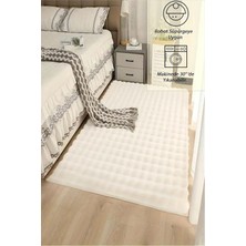Raschel Carpet Krem Yumuşak Bubble Kaymaz Özel Taban Peluş Halı Yolluk, 80 x 120