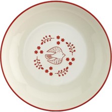 Aryıldız Red Bird Tabak Renkli Kuş Desenli 16 cm Porselen Servis Tabağı