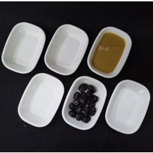 12 Adet Sosluk Kahvaltı Tabağı Beyaz Melamin 12X9CM Çerezlik Lokanta Tabldot Serpme Kahvaltıda