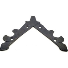 Mudanis Antika Tarz Dekoratif Pirinç Lale Köşe Gönye - Üst, 133X133 Mm, Oksit