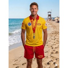 Marten Lıfeguard Tssf Logolu Dry Touch Hızlı Kuruyan Kappa Kumaş Polo Yaka T-Shirt-Düdük-Şort Set