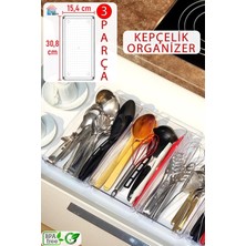 Color House 3 Adet Kepçelik Organizer Şeffaf Çekmece Içi Düzenleyici (30,8 cm * 15,4 cm X3 Ade