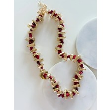 Charmlucky Bordo-Gold Boncuk Kolye