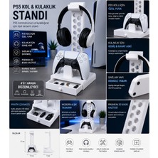 Saf Hobi Ps5 Dualsense Kol ve Kulaklık Standı – Çekmeceli Masaüstü Organizer | Premium 3D Baskı