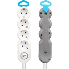 Vea VE-2S4S 4'lü 1.5 Metre Kablolu Anahtarlı Grup Priz