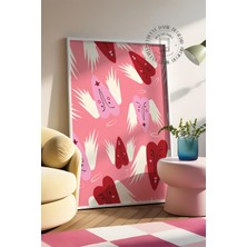 Des Vu Print Melek Kalpler Posteri, Pinterest Kalp Temalı Çerçevesiz Poster