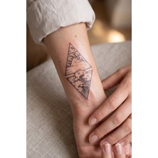 BP Tattoo Geometrik Okyanus Dalgası ve Bulut Temalı Minimalist Geçici Dövme