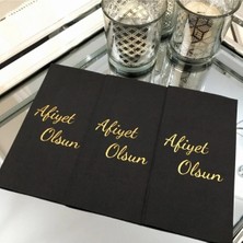 Gold Yaldızlı Afiyet Olsun Yazılı Sunum Peçetesi 16LI