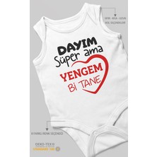 Morivo Kids Dayım Süper Ama Yengem Bir Tane Sıfır Kol Bebek Zıbını %100 Pamuk
