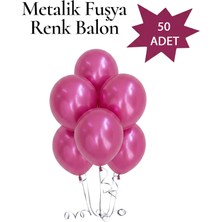 Lotus Party Metalik Fuşya Renk Balon - Fuşya Renk Balon  50 Adet