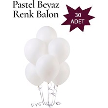Lotus Party Pastel Beyaz Renk Balon - Beyaz Renk Balon 50 Adet