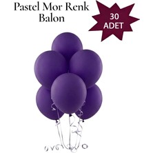 Lotus Party Pastel Mor Renk Balon - Mor Renk Balon 30 Adet