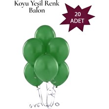 Lotus Party Pastel Koyu Yeşil Renk Balon - Koyu Yeşil Renk Balon 20 Adet