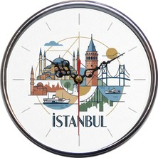 Bsb Istanbul Temalı Duvar Saati 16CM A1534