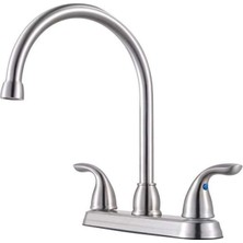 Pfister Pfirst Serisi Evye Bataryası, 2 Kulplu, Yüksek Ark, 3 Delikli, Paslanmaz Çelik Kaplama, G136200S