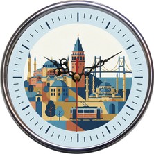 Bsb Istanbul Temalı Duvar Saati 16CM A1528