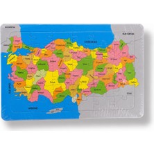 Türkiye Haritası Ahşap Puzzle 36 Parça | Eğitici Yapboz | Il ve Şehir Isimli Türkiye Haritası | Çocuklar Için Coğrafya Eğitici Oyuncak | Okul Öncesi ve Ilkokul Puzzle