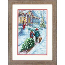 Dimensions 70-08960 Sayılı Kanaviçe Seti, Noel Geleneği, 14 Adet Beyaz Aida Bezi, 9" x 14"