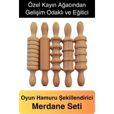 Svein Oyun Hamur Açma Ahşap Merdane Seti Şekillendirme Geleneksel Oklava Rulo Çocuk Eğlence El Beceri