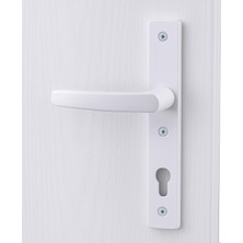 Pvc 1 Takım Kapı Kolu Beyaz Balkon Banyo Tuvalet Wc Plastik Kulp Kilitsiz Kol