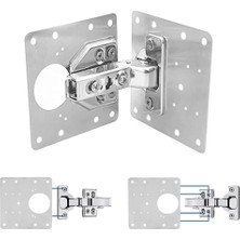 2 Adet Paslanmaz Çelik Menteşe Onarım Plakası, 9x9 Cm, 0.8 mm Kalınlık, Dolap Kapıları Için, 12 Vida Dahil
