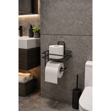 Alper Banyo Güçlü Yapışkanlı Yedek Raflı Tuvalet Kağıdı Askısı, Banyo Düzenleyicisi