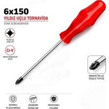Zimak ZMK-1957 Tekli Yıldız Tornavida 6X150 mm Yıldız Tornavida Izole Saplı