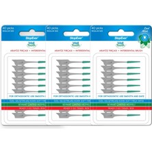 Stopever Well Tooth Arayüz Fırçası, Normal Boy, Beyaz & Yeşil, 3 Paket, 120 Adet