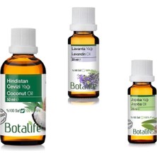 Botalife 50 ml Hindistan Cevizi Yağı 20 ml Lavanta Yağı ve 20 ml Jojoba Yağı SETI,ACDGMS46