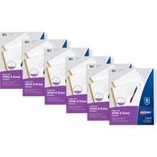 Avery Big Tab 21213 Yazı ve Söndürme Kağıdı Ayırıcı Yaprakları, Altın Renkli Güçlendirme, 8 Kayıt, Beyaz, 6 Set