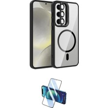 Marsilyan™- Galaxy S24 Fe Kılıf Yadigar Asil Koleksiyonu - Siyah 3D Antistatik Cam Ekran Koruyucu